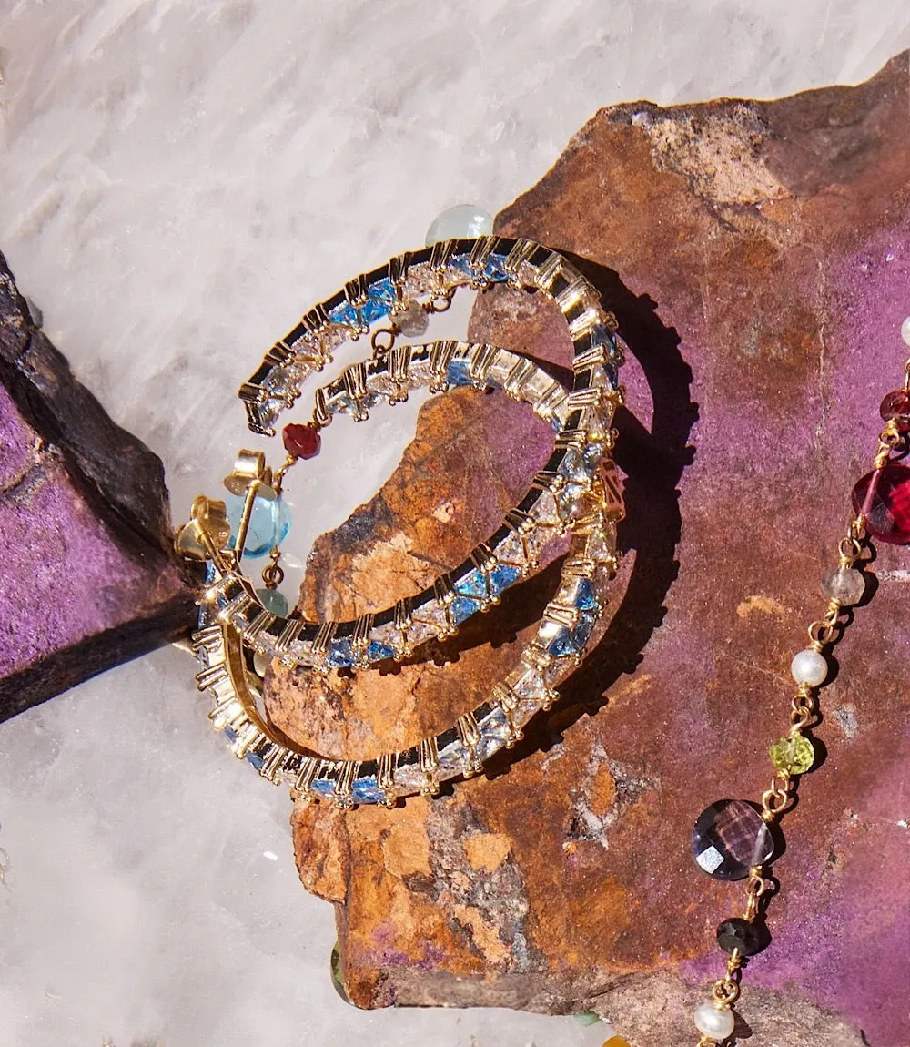 Gemstone Hoop Earrings