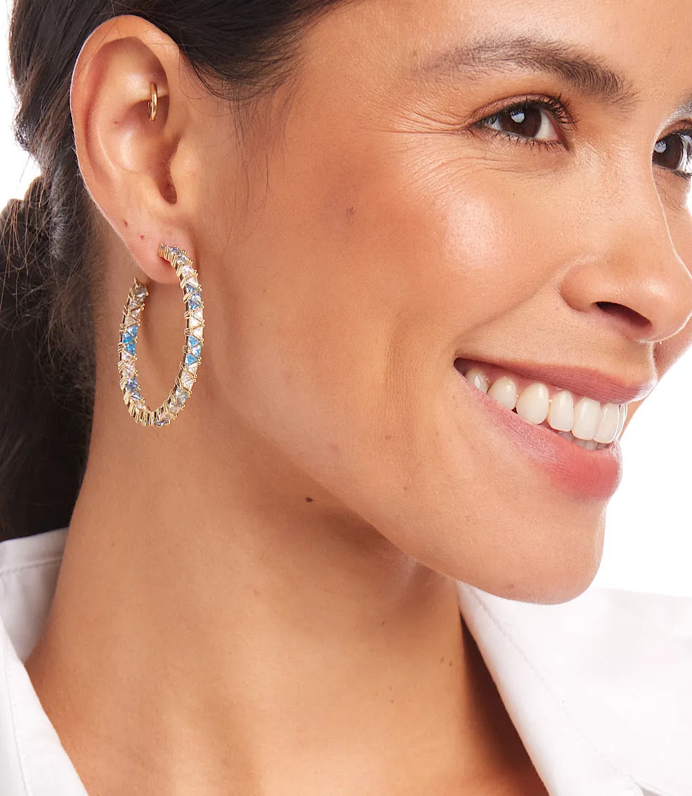 Gemstone Hoop Earrings