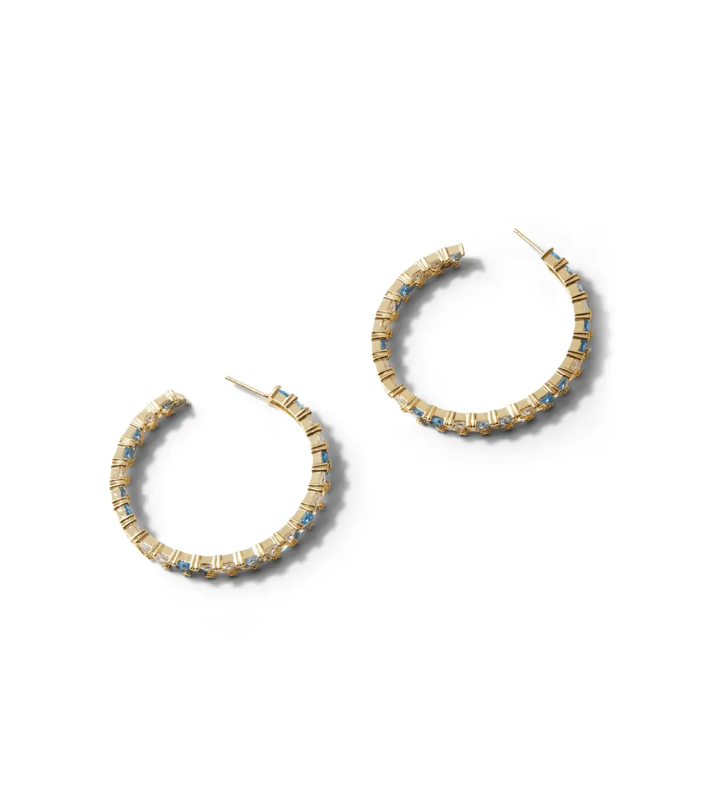 Gemstone Hoop Earrings