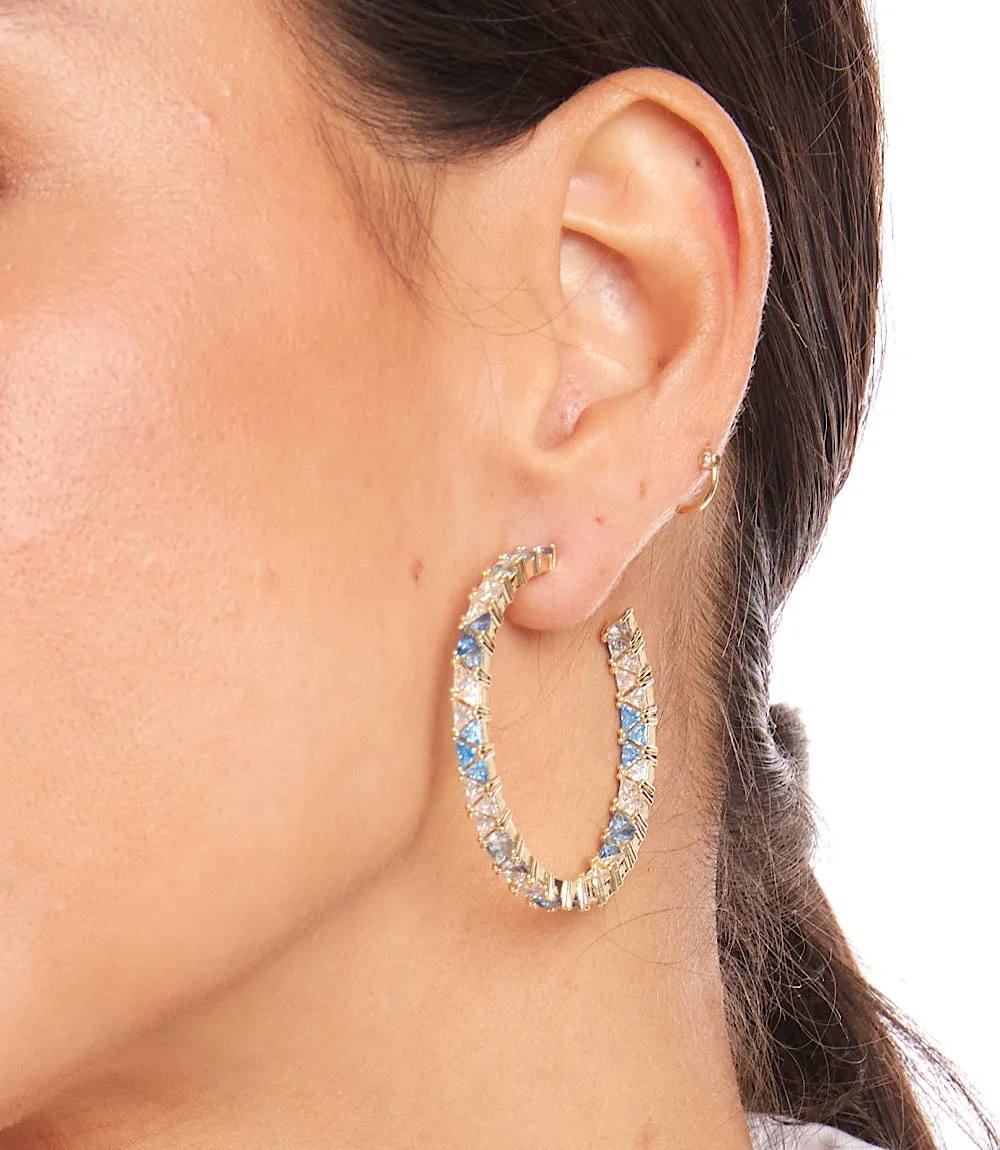 Gemstone Hoop Earrings