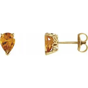 Genuine Citrine Pear Scroll Setting® Earring