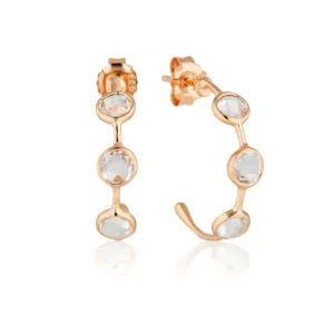 Georgini Kiklo White Topaz Rose Gold Hoop Earrings