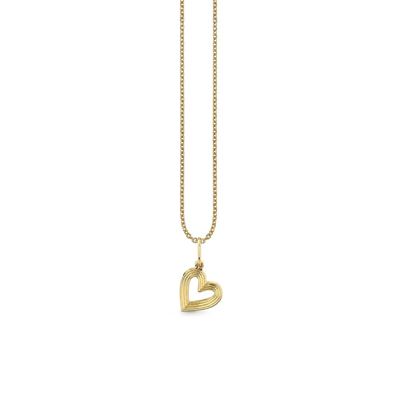 Gold Small Fluted Heart Charm