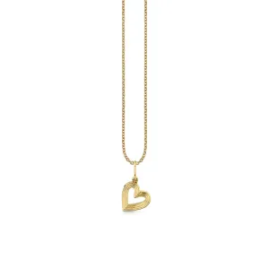Gold Small Fluted Heart Charm