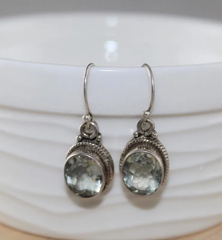 Green Amethyst Drop Earrings