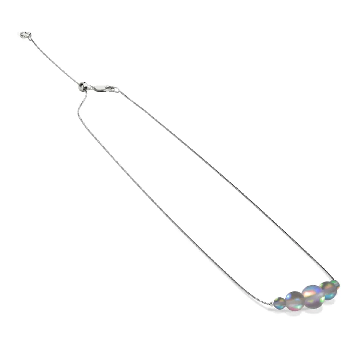 Grey | .925 Sterling Silver | Mermaid Glass Infinity Clasp Necklace