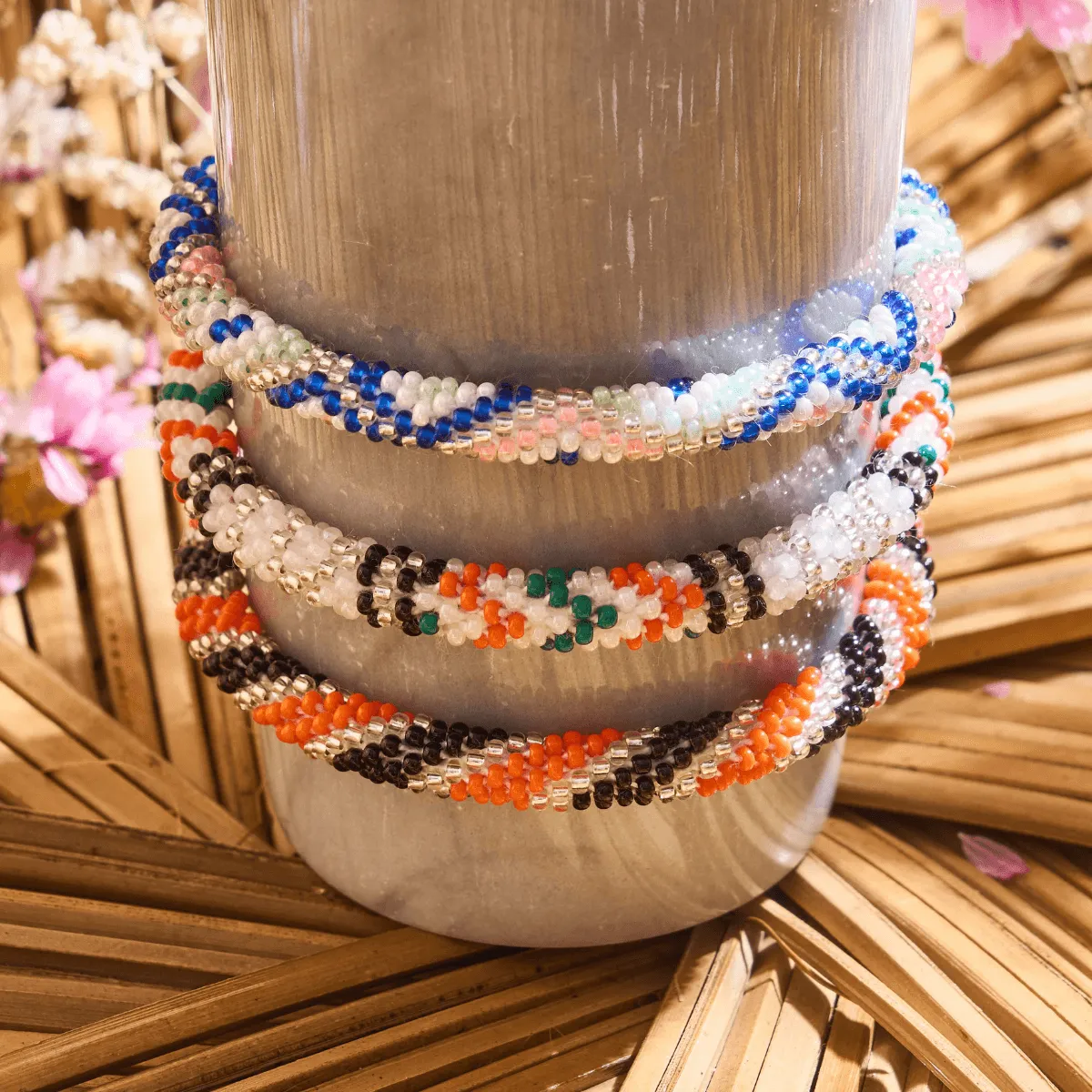 Hawaiian Desert Lilly | Himalayan Glass Bead Bracelet