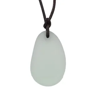 Hawaiian Jewelry Sea Glass Necklace, Seafoam Leather Cord Necklace Unisex Beach Sea Glass Jewelry Gift For Him For Her, FREE Gift Wrap