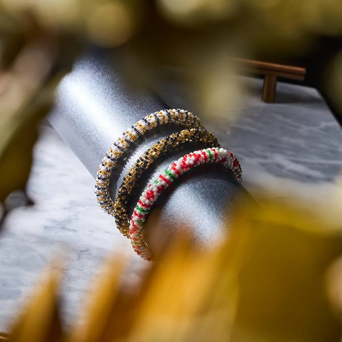 Holiday Sweater | Himalayan Glass Bead Bracelet