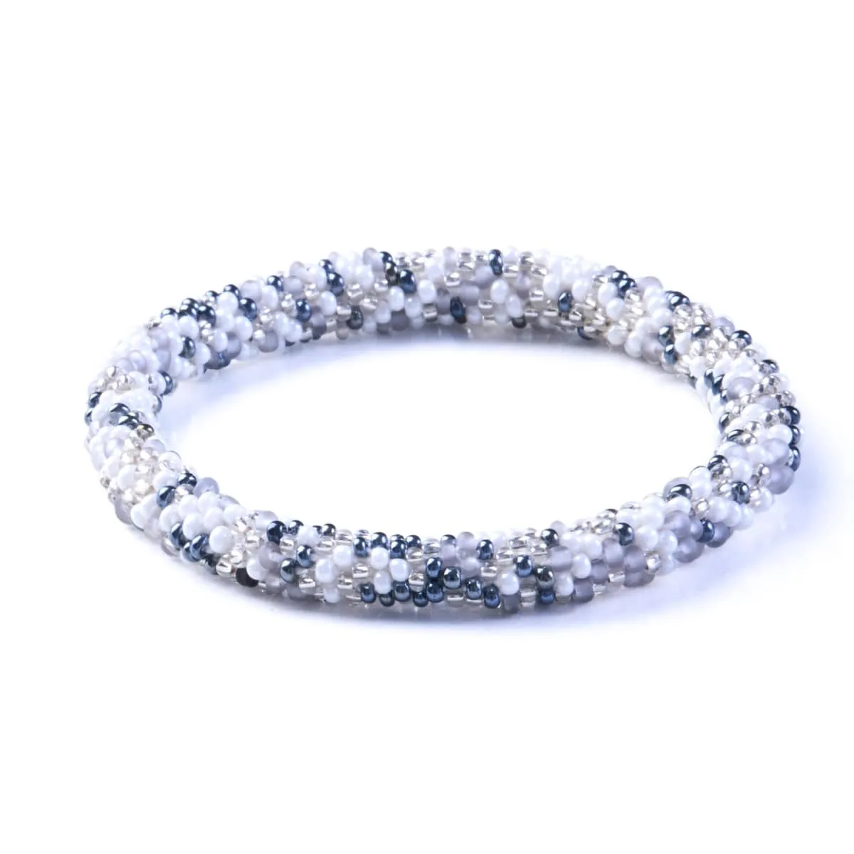 Icy Pearls | Himalayan Glass Bead Bracelet