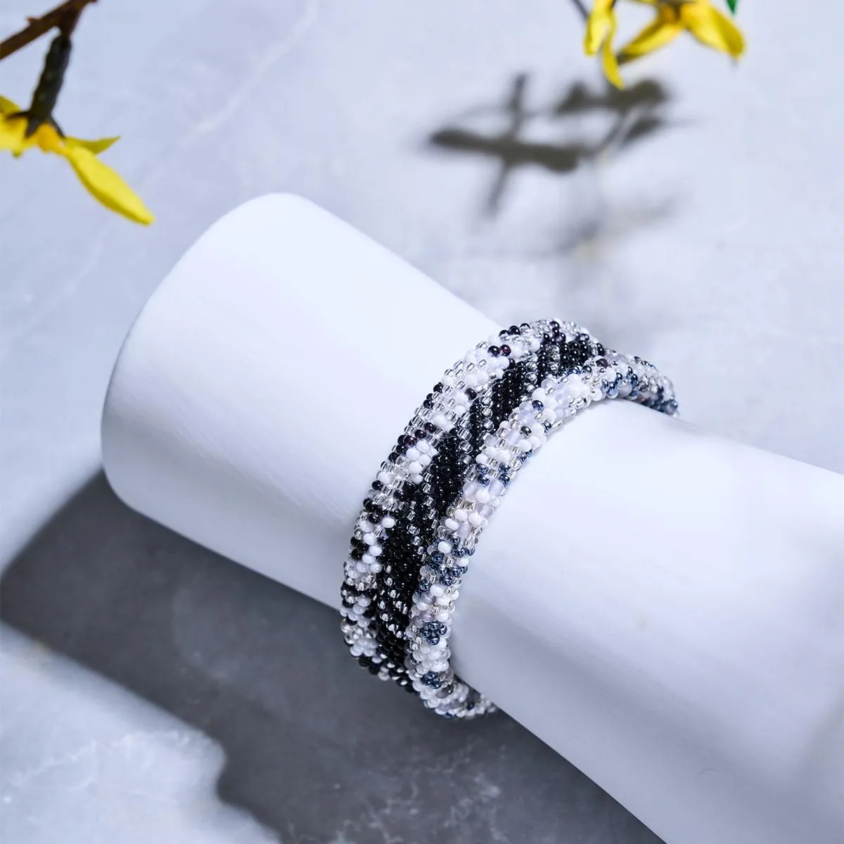 Icy Pearls | Himalayan Glass Bead Bracelet