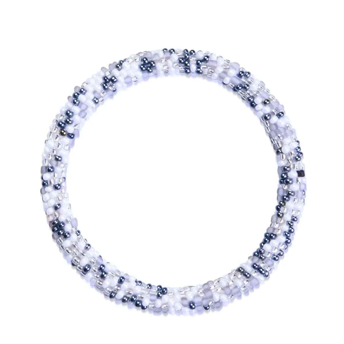 Icy Pearls | Himalayan Glass Bead Bracelet