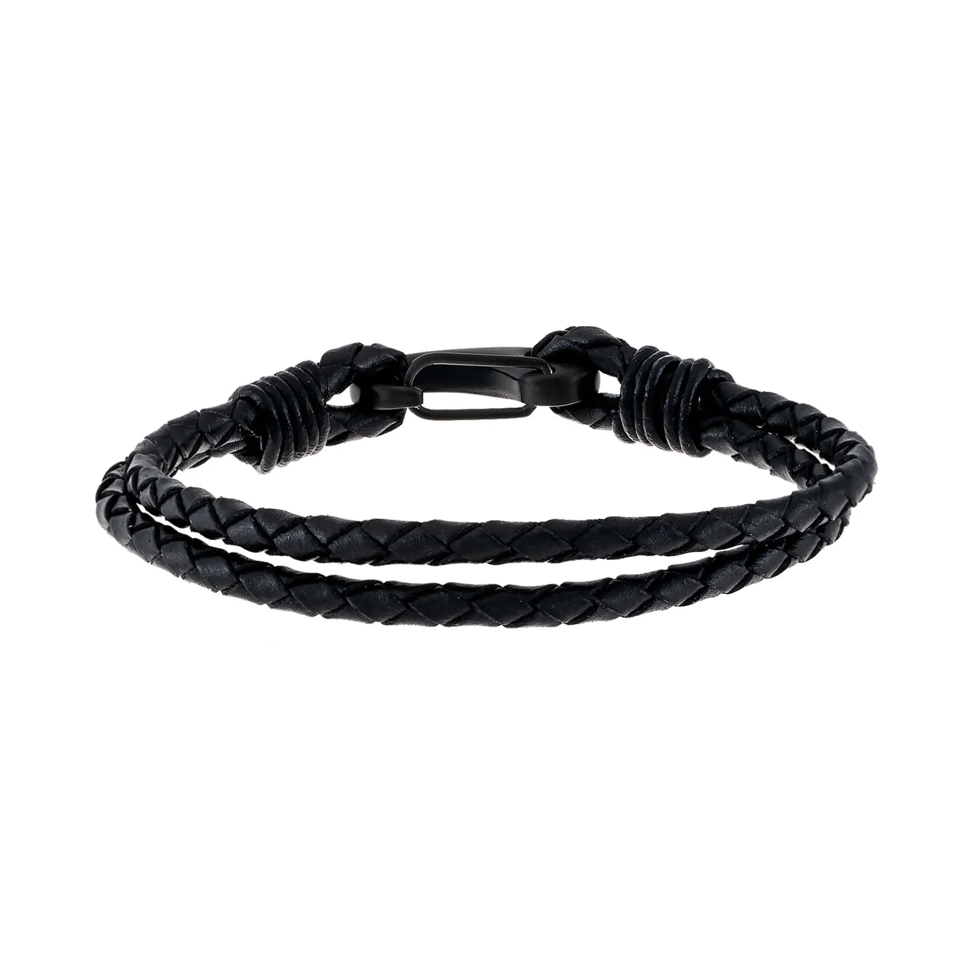 IP Onyx Leather Bracelet