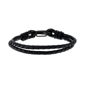 IP Onyx Leather Bracelet