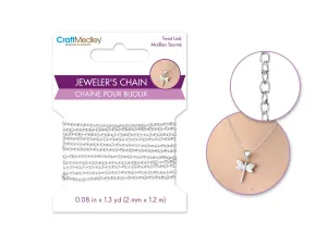 Jewelry Findings: 2mm x 1.2m Jeweler's Chain Silver