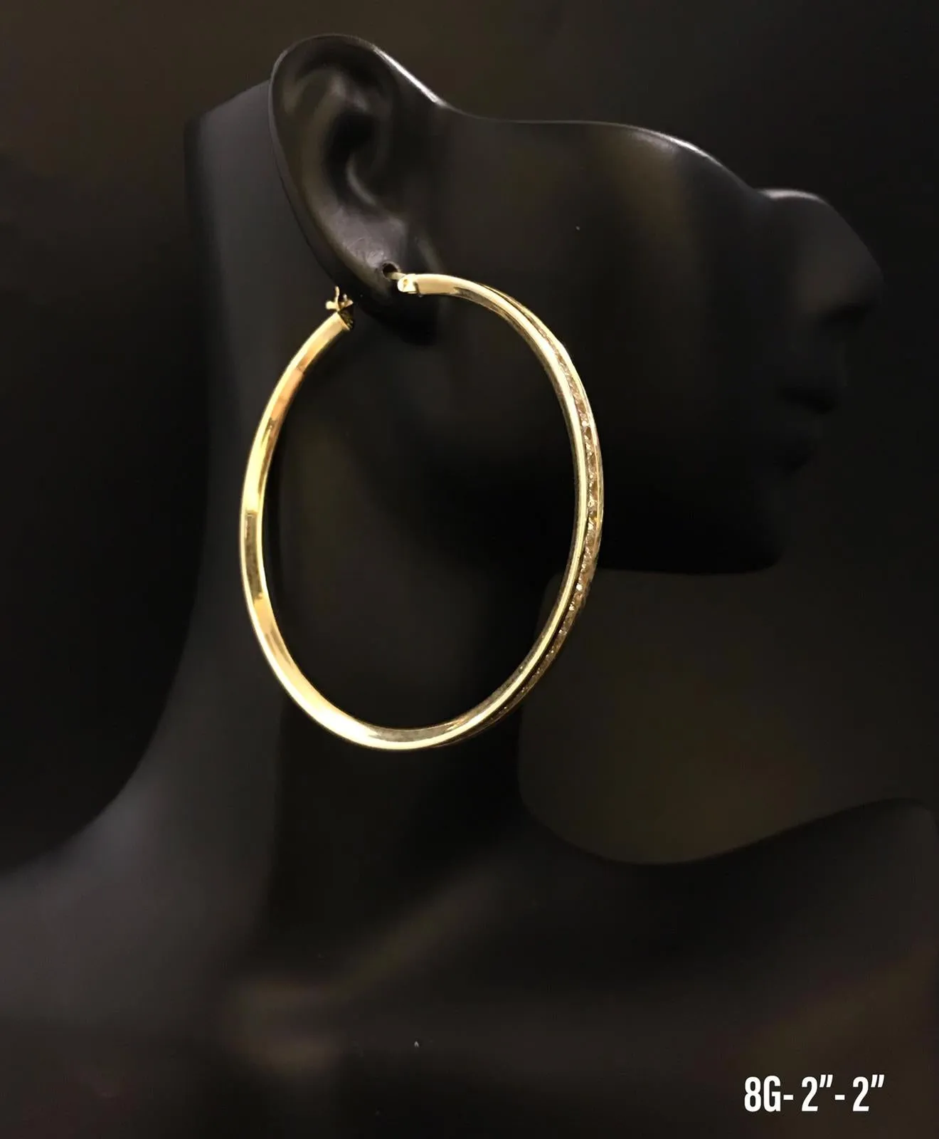 Large textured hoop earrings 10K solid gold