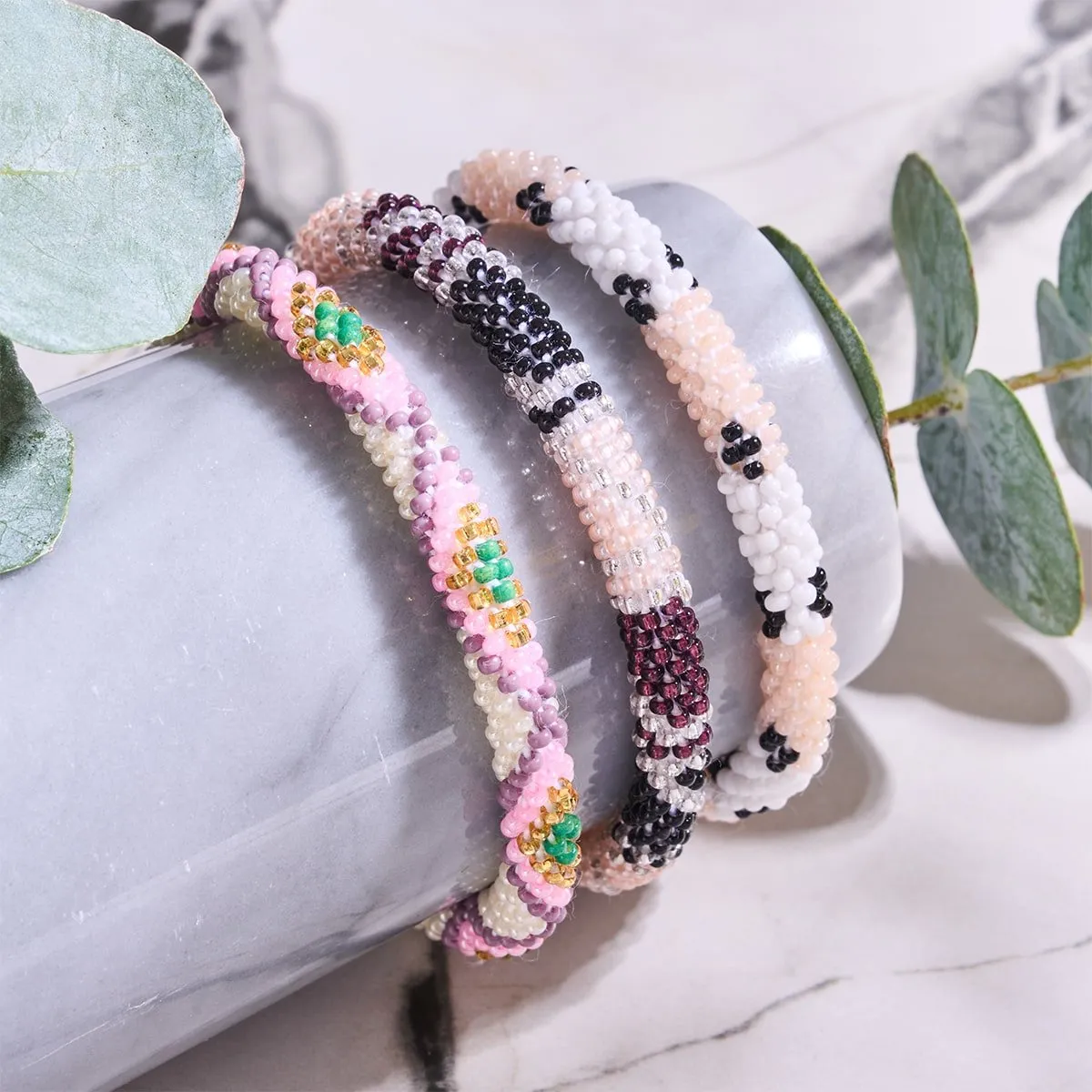 Light Mulberry | Himalayan Glass Bead Bracelet