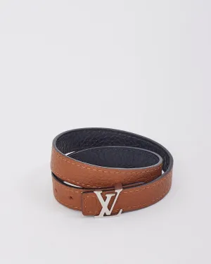 Louis Vuitton Black/Tan Grained Leather Reversible Bracelet