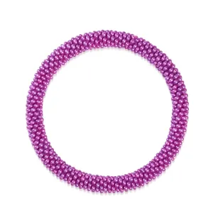 Magenta Coral | Himalayan Glass Bead Bracelet