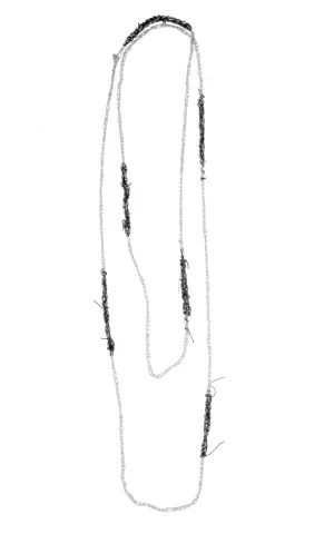 Melded Simple Necklace in Silver   Midnight