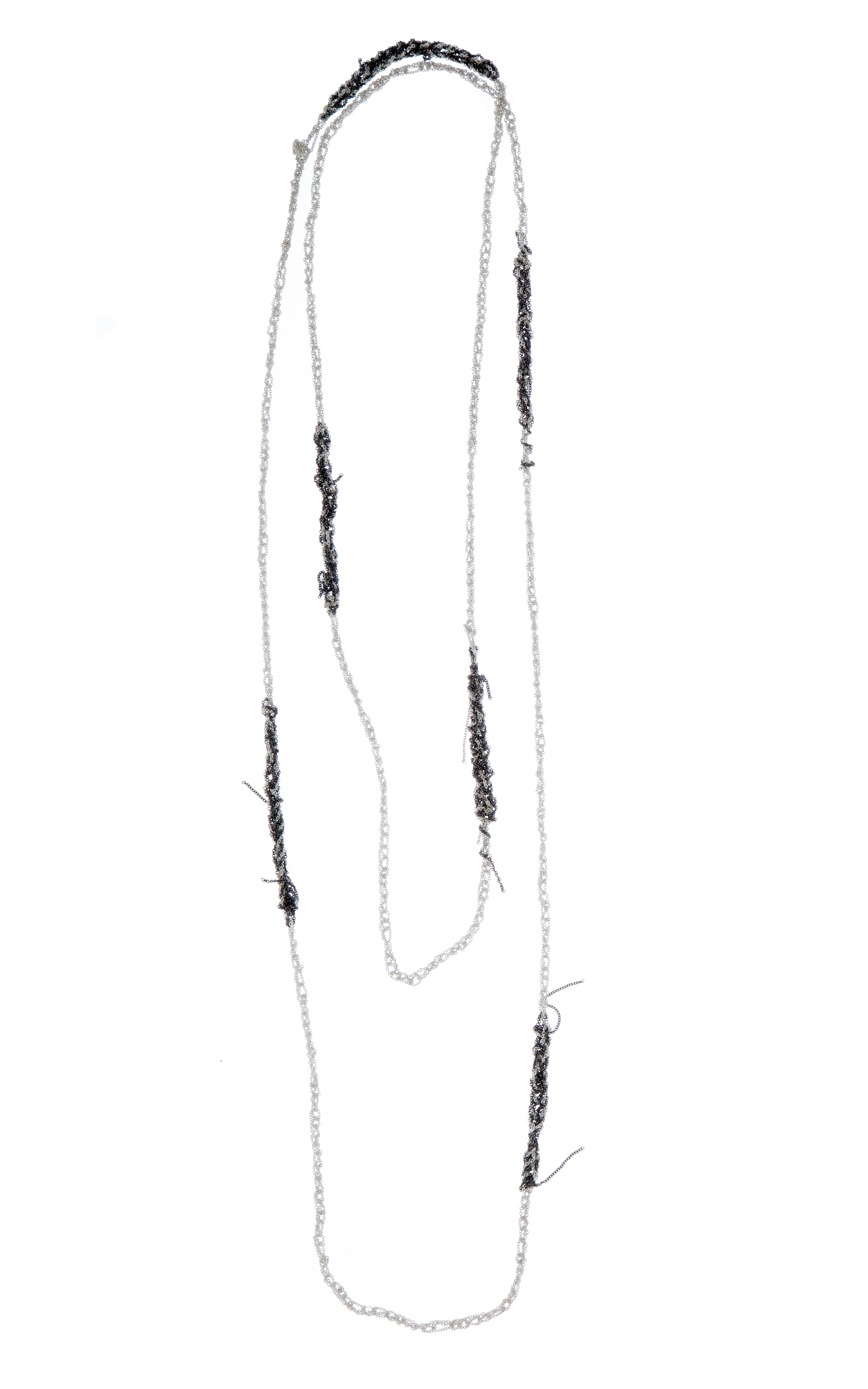 Melded Simple Necklace in Silver   Midnight