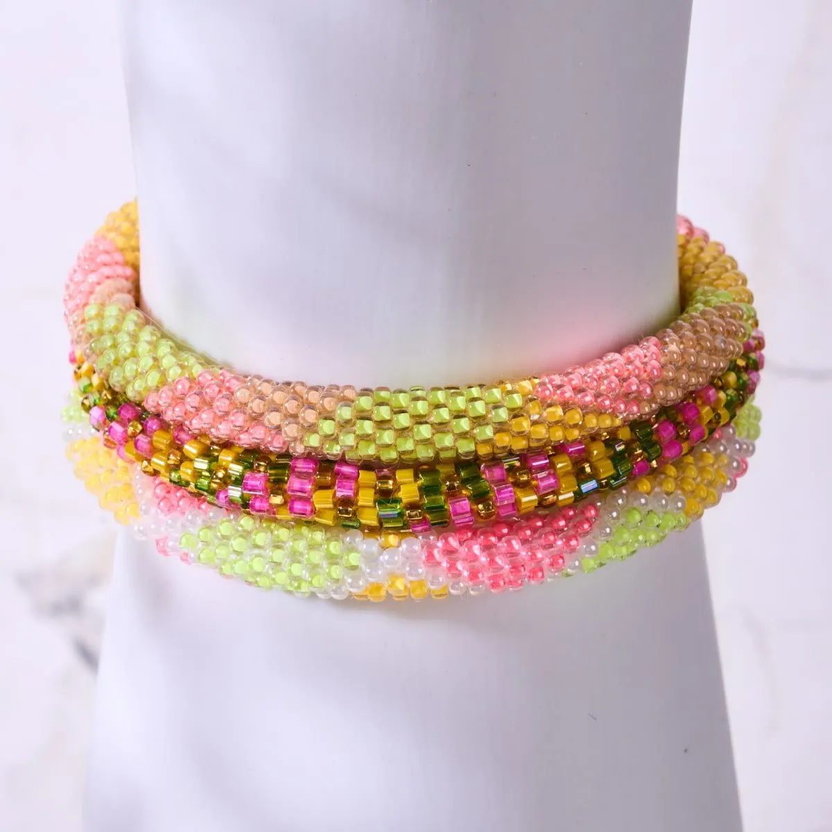 Melon Delight | Himalayan Glass Bead Bracelet