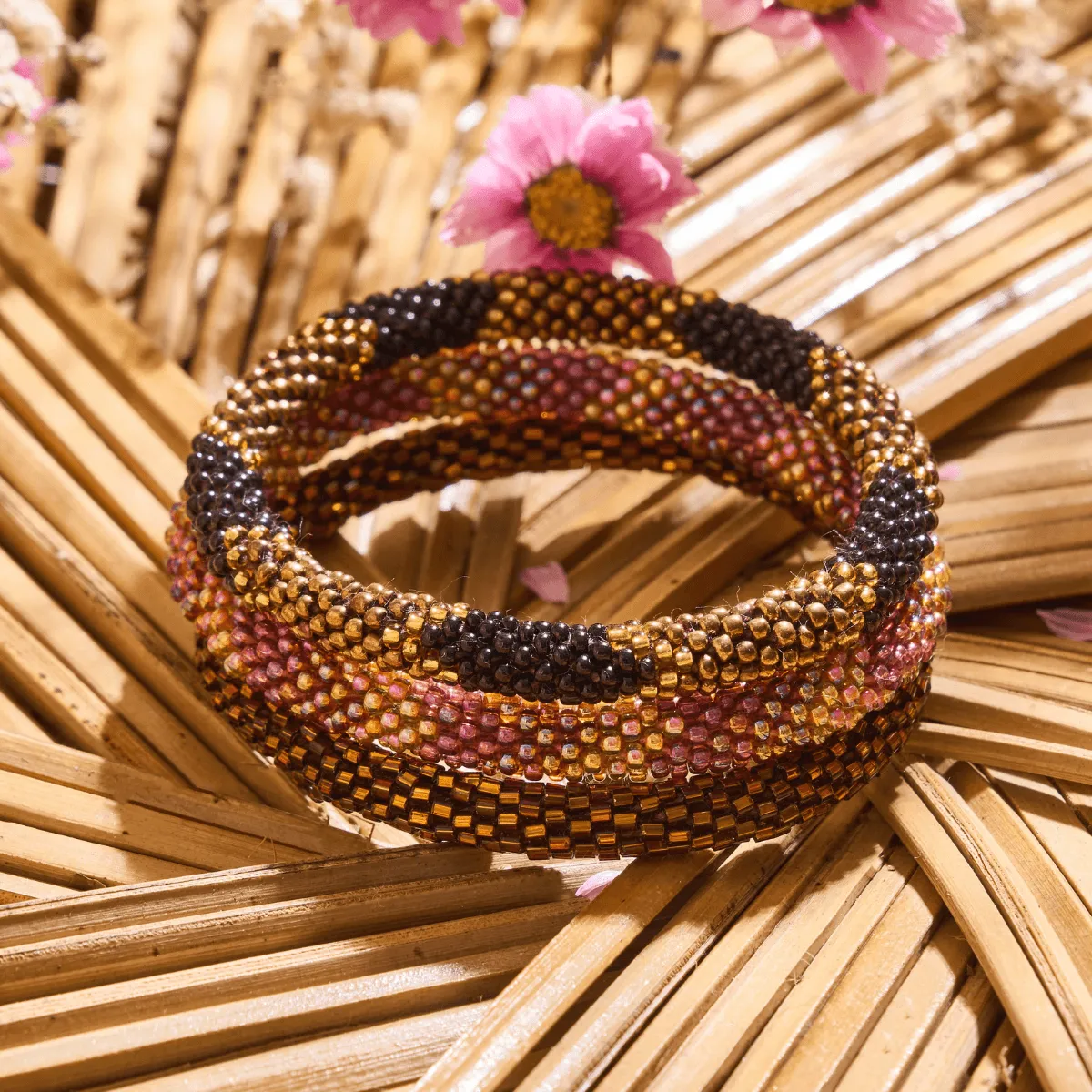 Midnight Treasure | Himalayan Glass Bead Bracelet