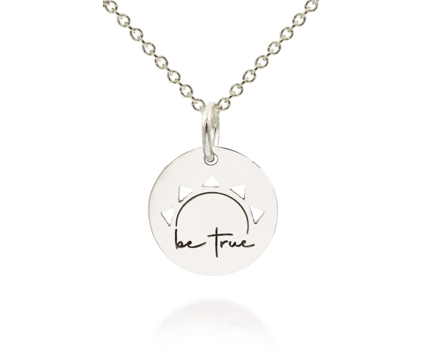 Mini Be True to You Daily Affirmation Silver Necklace