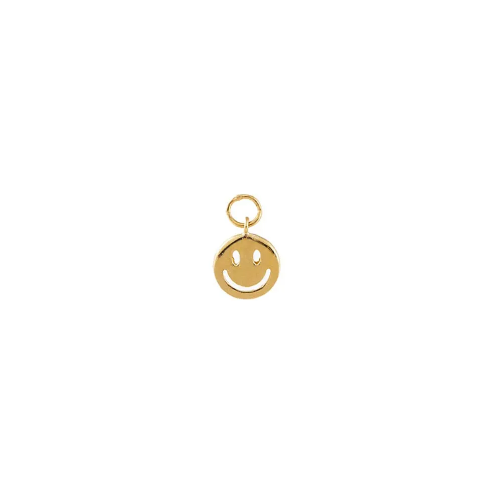 Mini Solid Smiley Face Charm 14K
