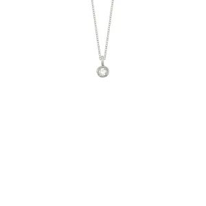 Mini Solitaire Necklace in Silver
