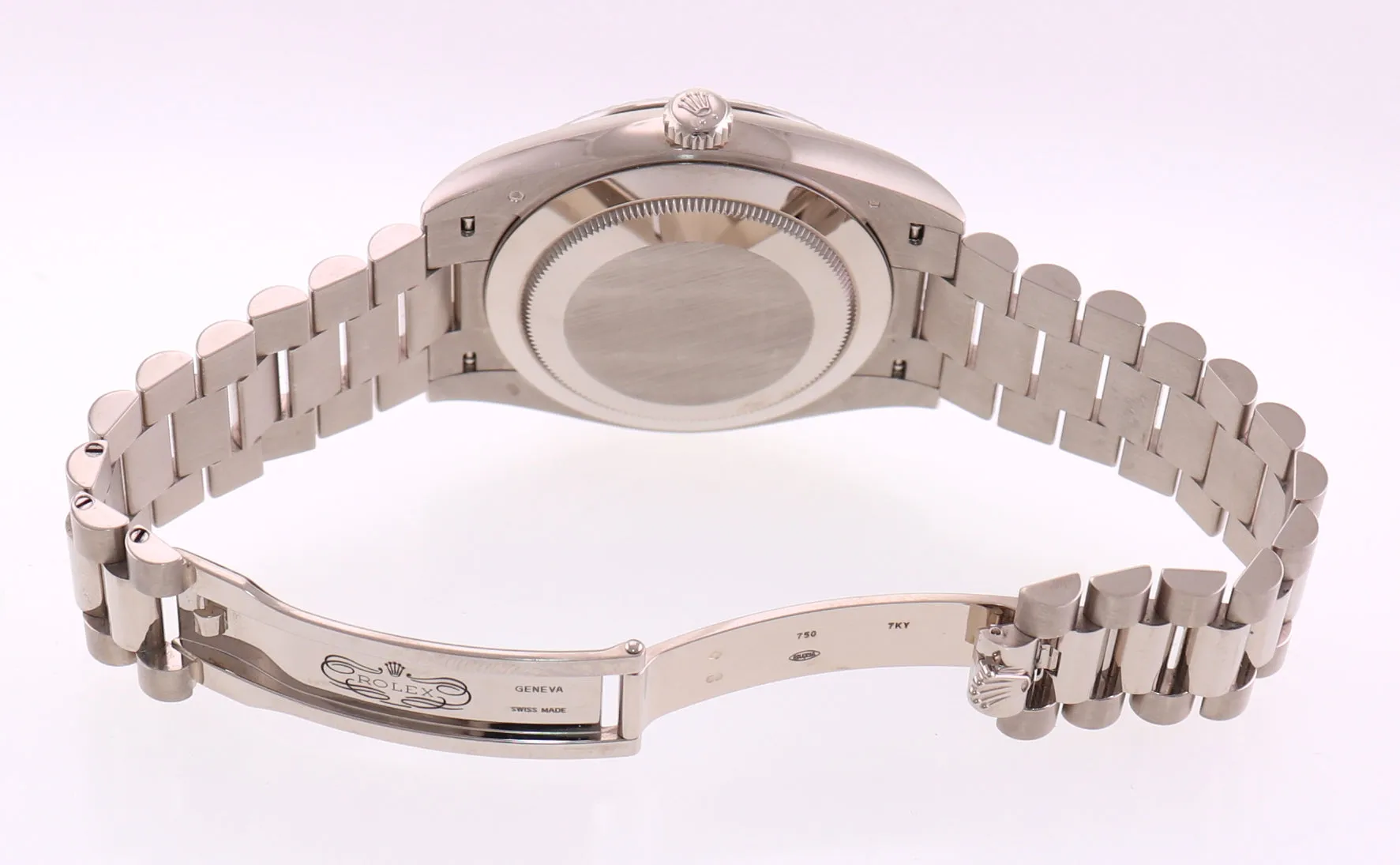 MINT 2020 Rolex Day Date 40 White Gold President Grey Tapestry 228239 Watch Box