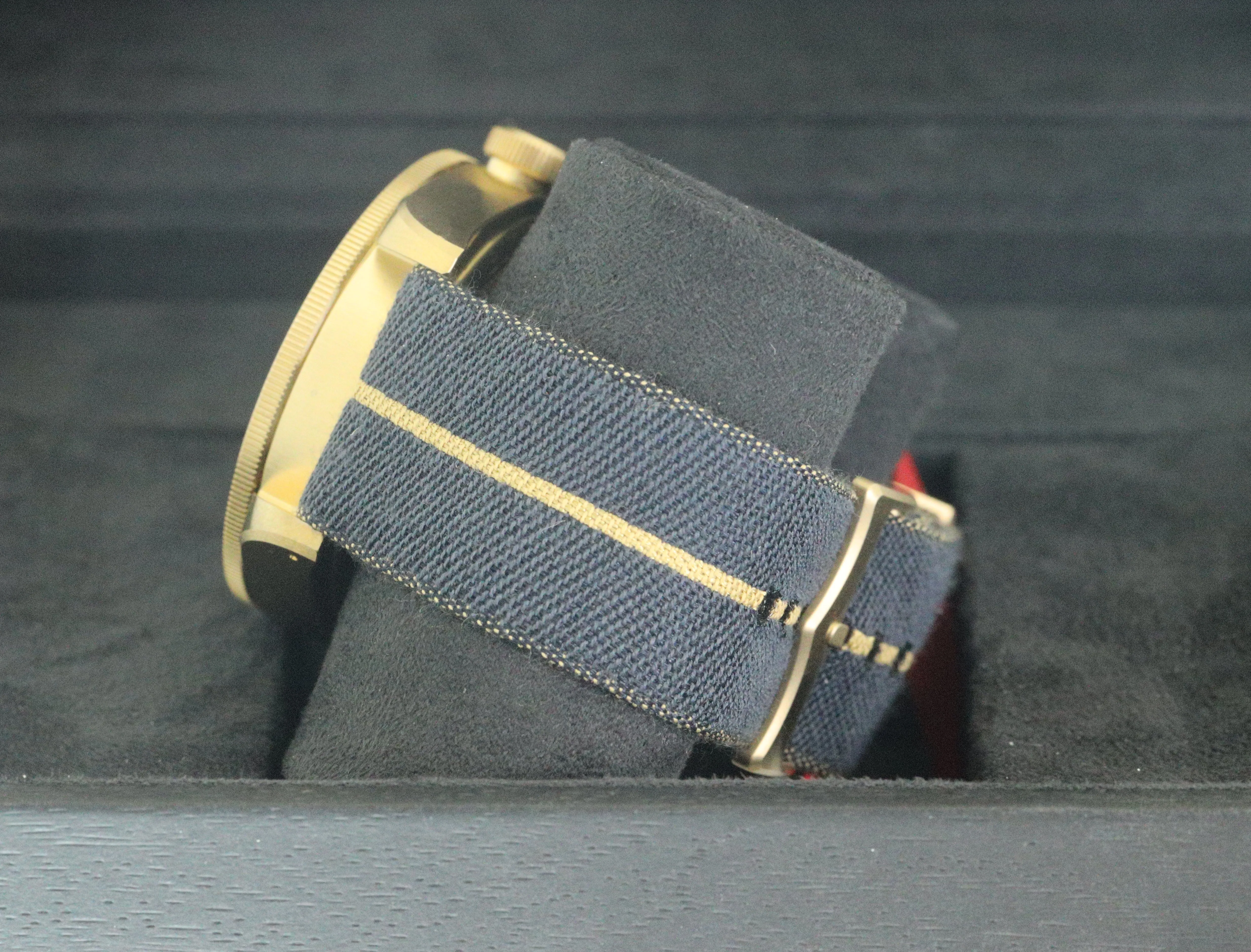 NEW 2021 Tudor Black Bay Heritage Bucherer Blue Bronze 43mm Dive Leather 79250