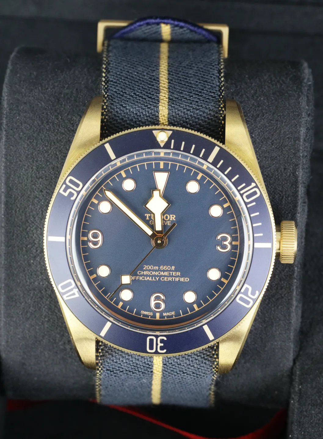 NEW 2021 Tudor Black Bay Heritage Bucherer Blue Bronze 43mm Dive Leather 79250