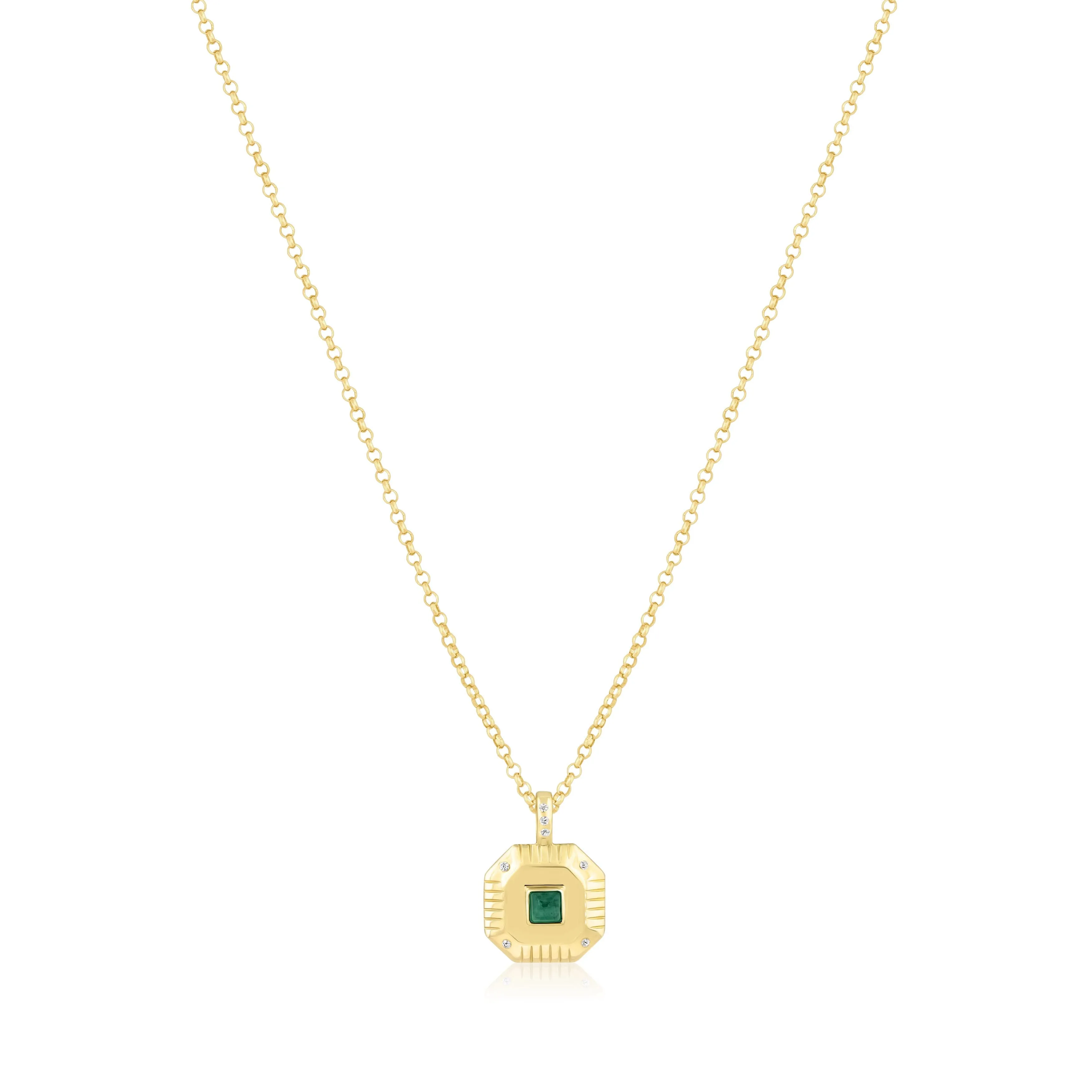 octagon charm necklace