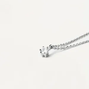 P D PAOLA | White Solitary Silver Necklace