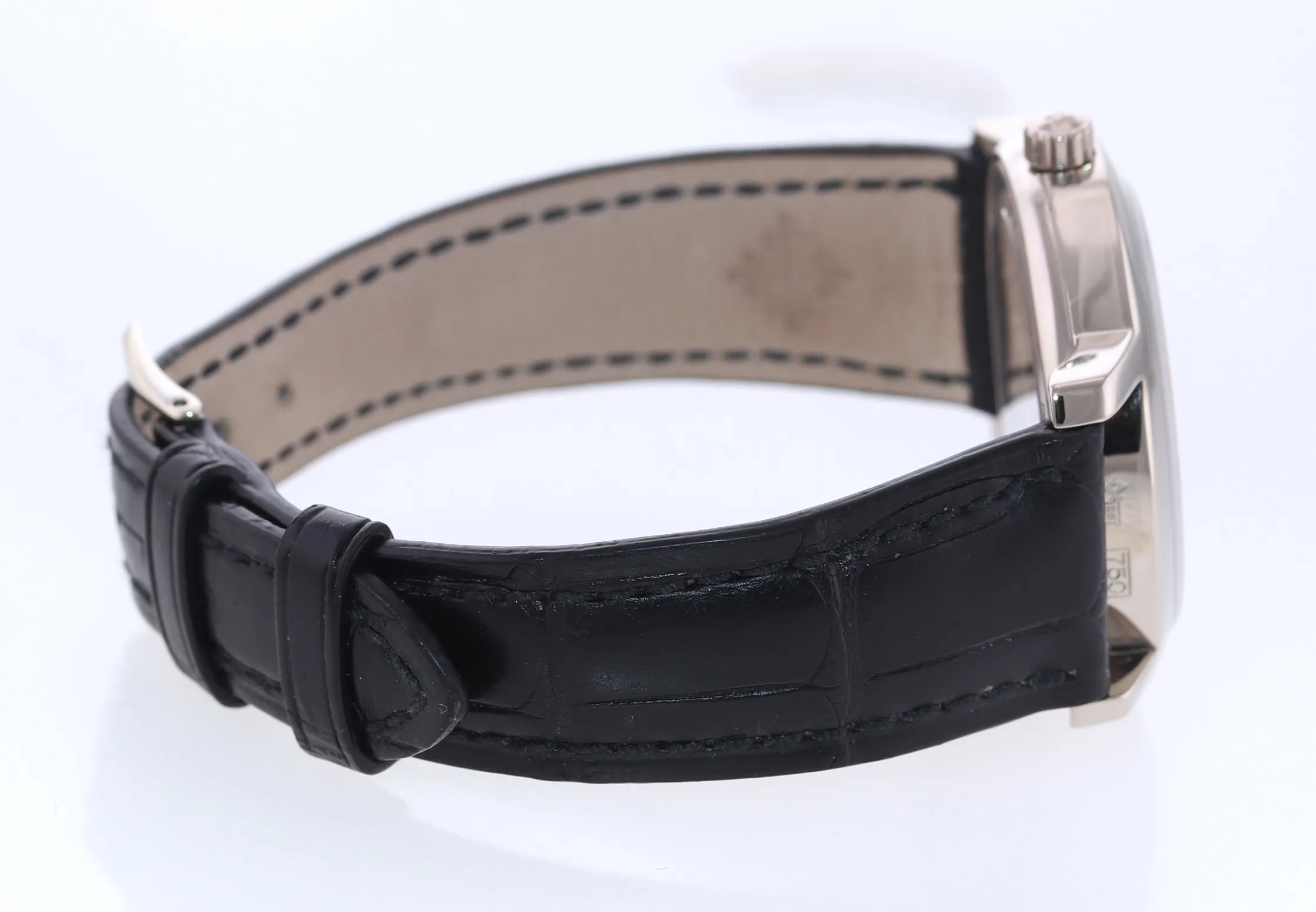 PAPERS Patek Philippe 5055g White Gold 36mm Moonphase Black Leather Watch