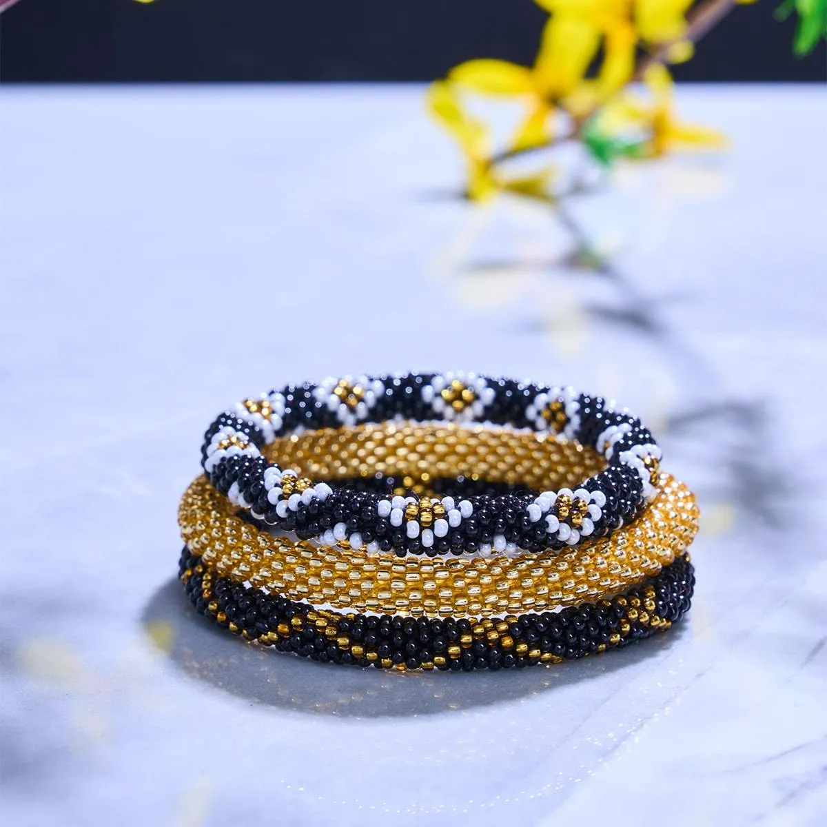 Paris After Midnight | Himalayan Glass Bead Bracelet