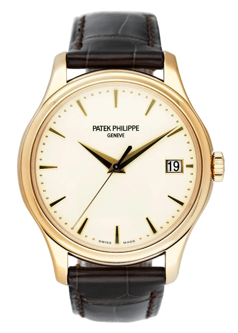 Patek Philippe Calatrava 5227J Ivory Dial 18K Yellow Gold Mens Watch Box Papers
