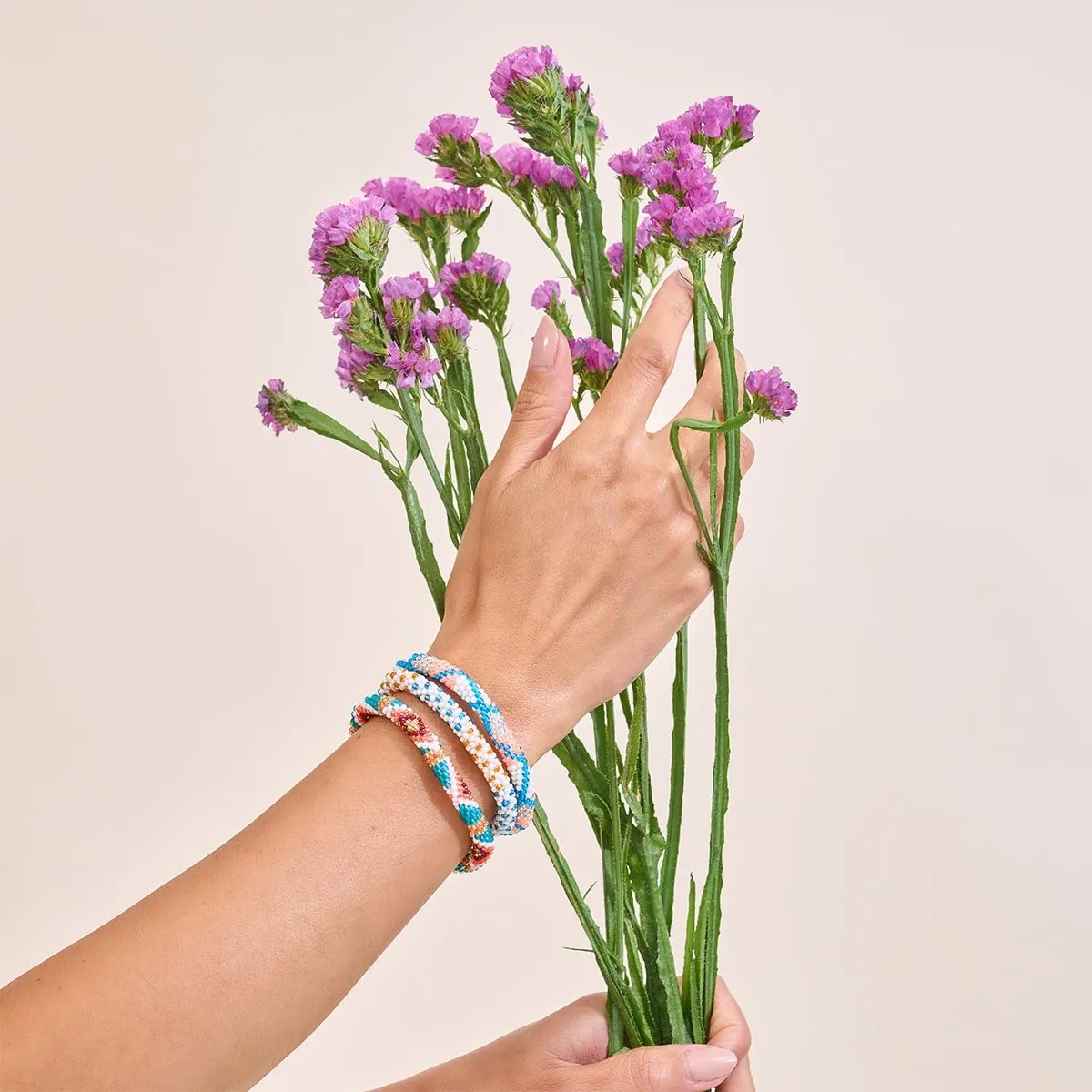 Peach Parfait | Himalayan Glass Bead Bracelet