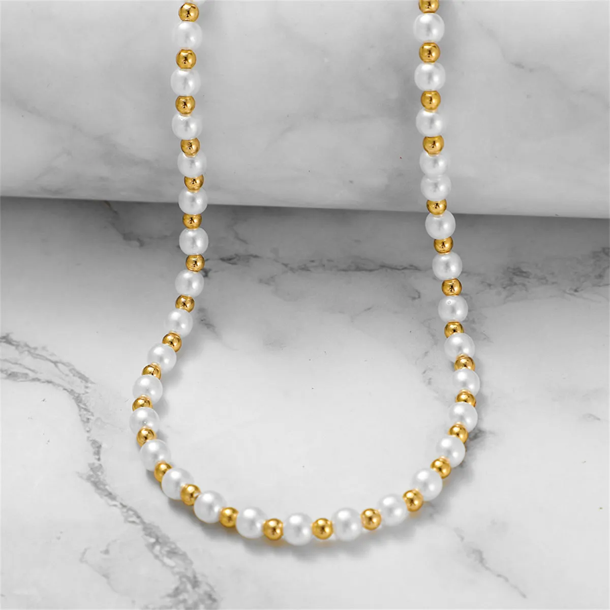 Pearl & 18K Gold-Plated Station Beaded Necklace