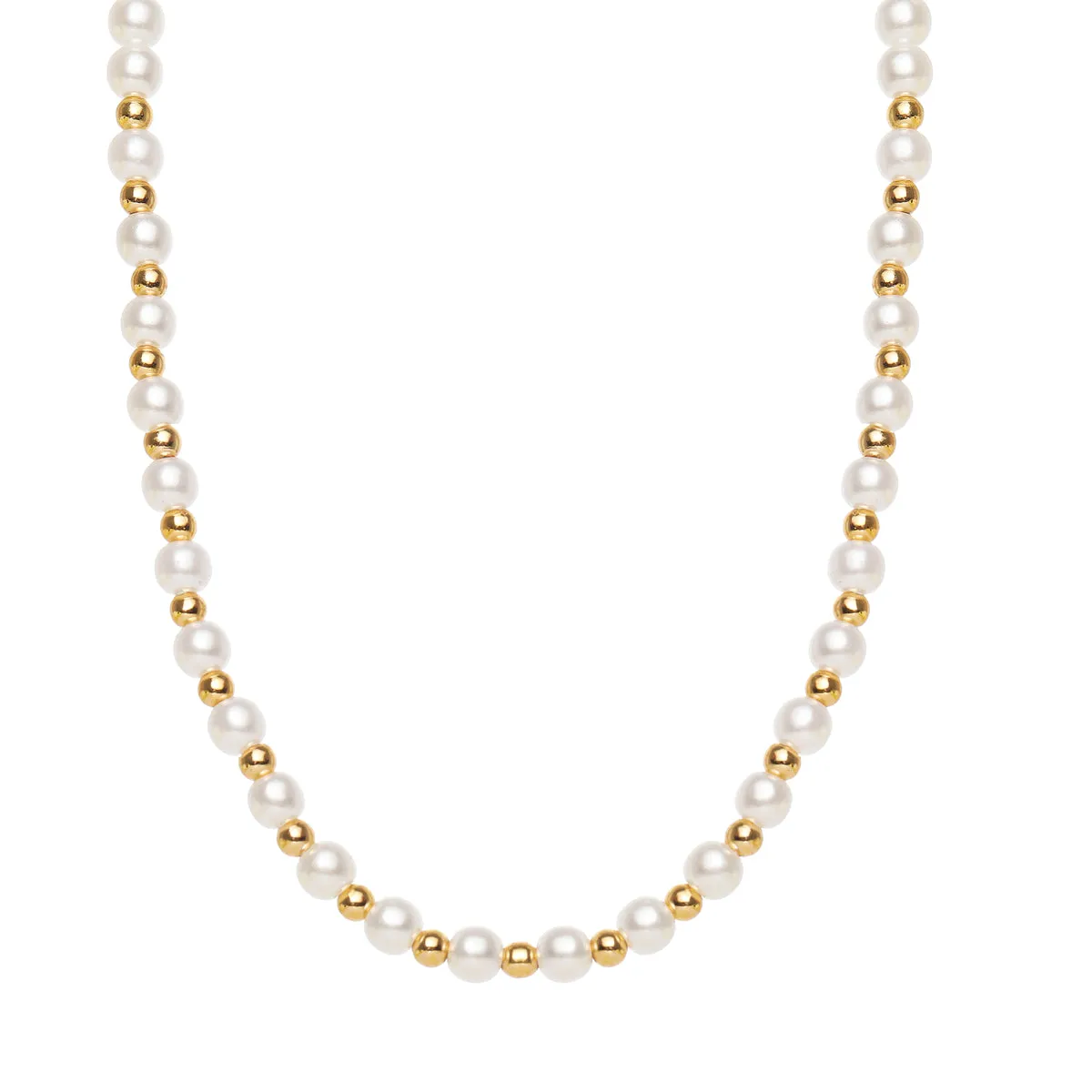Pearl & 18K Gold-Plated Station Beaded Necklace