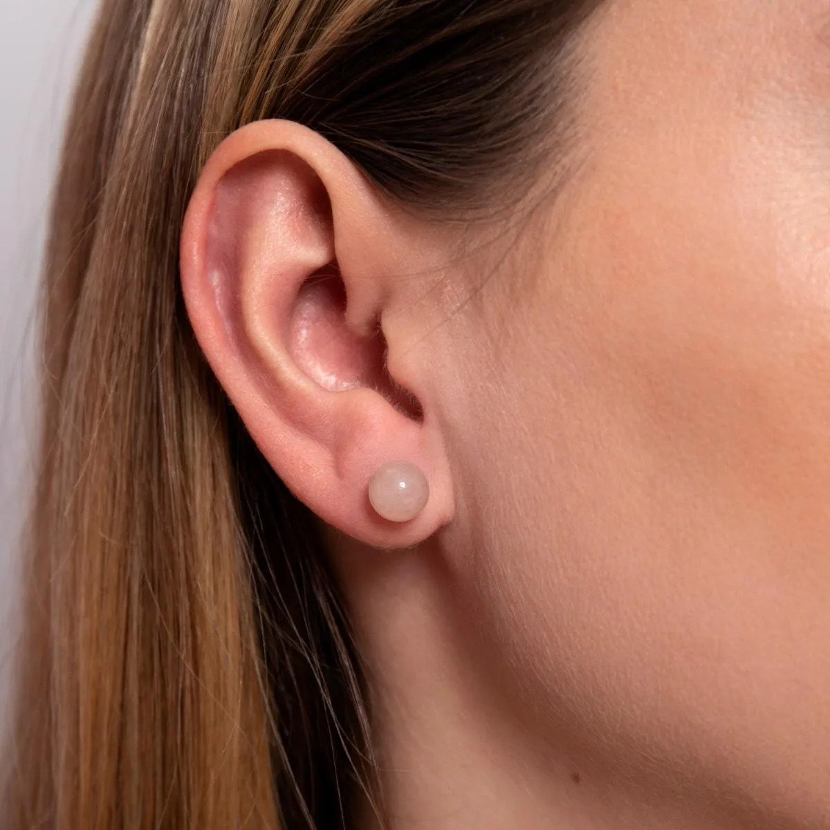 Pink Aventurine | .925 Sterling Silver | Gemstone Stud Earrings