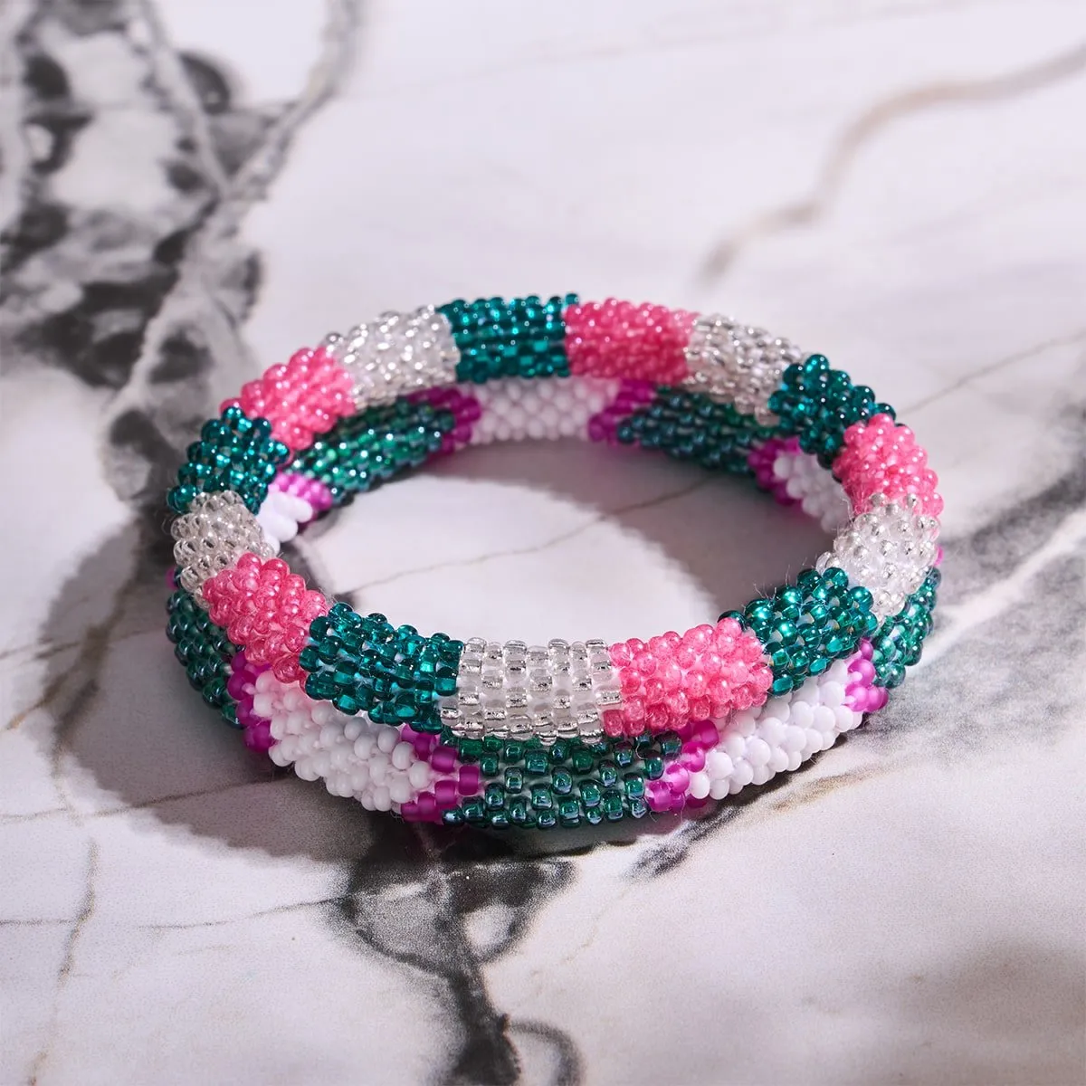 Pink Carnation | Himalayan Glass Bead Bracelet