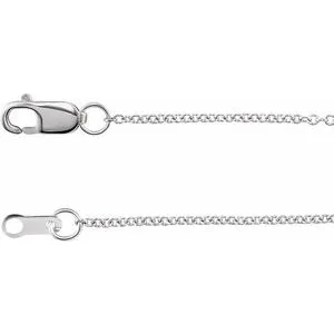 Platinum 1 mm Solid Cable 18" Chain