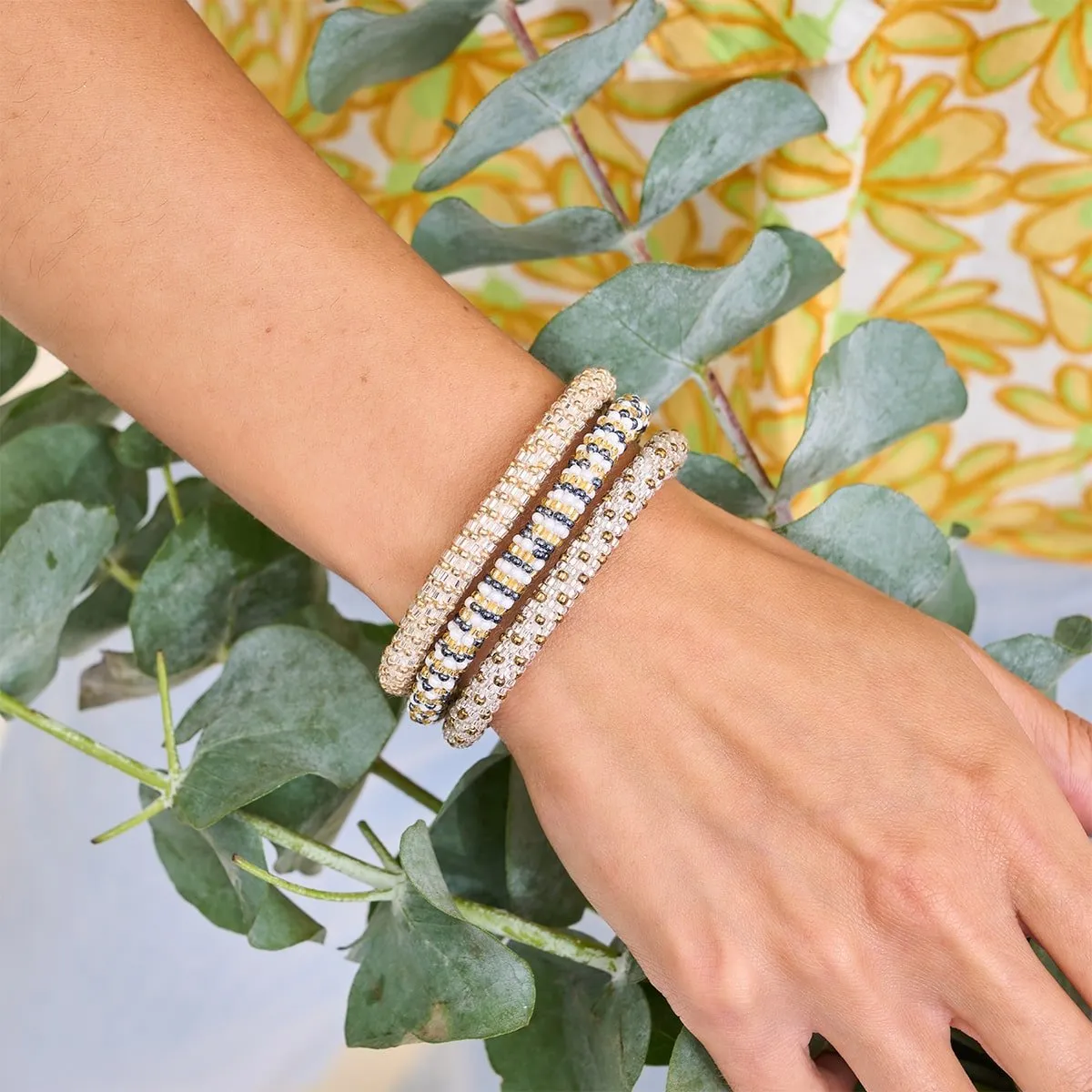 Porcelain | Himalayan Glass Bead Bracelet