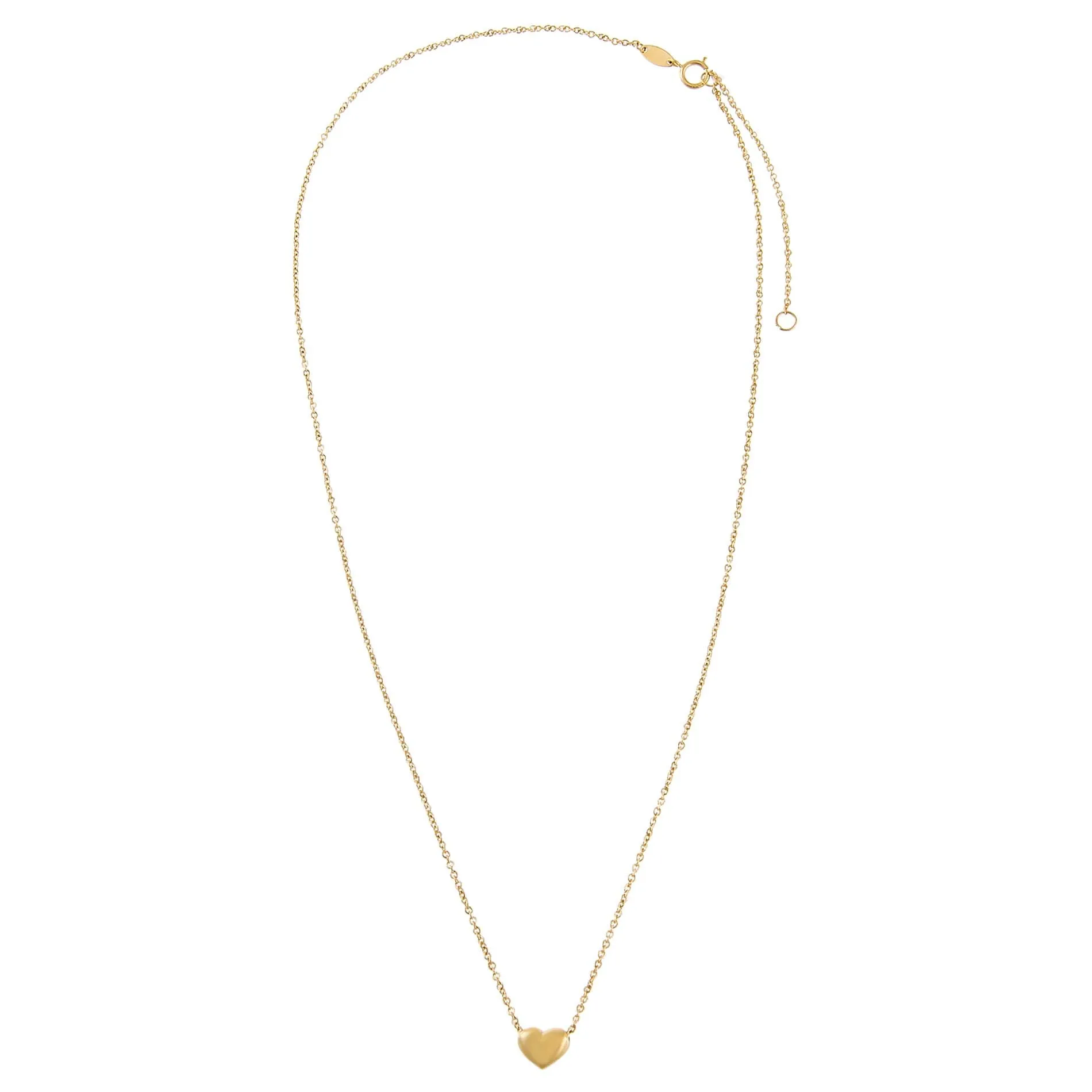 Puff Heart Necklace 14K