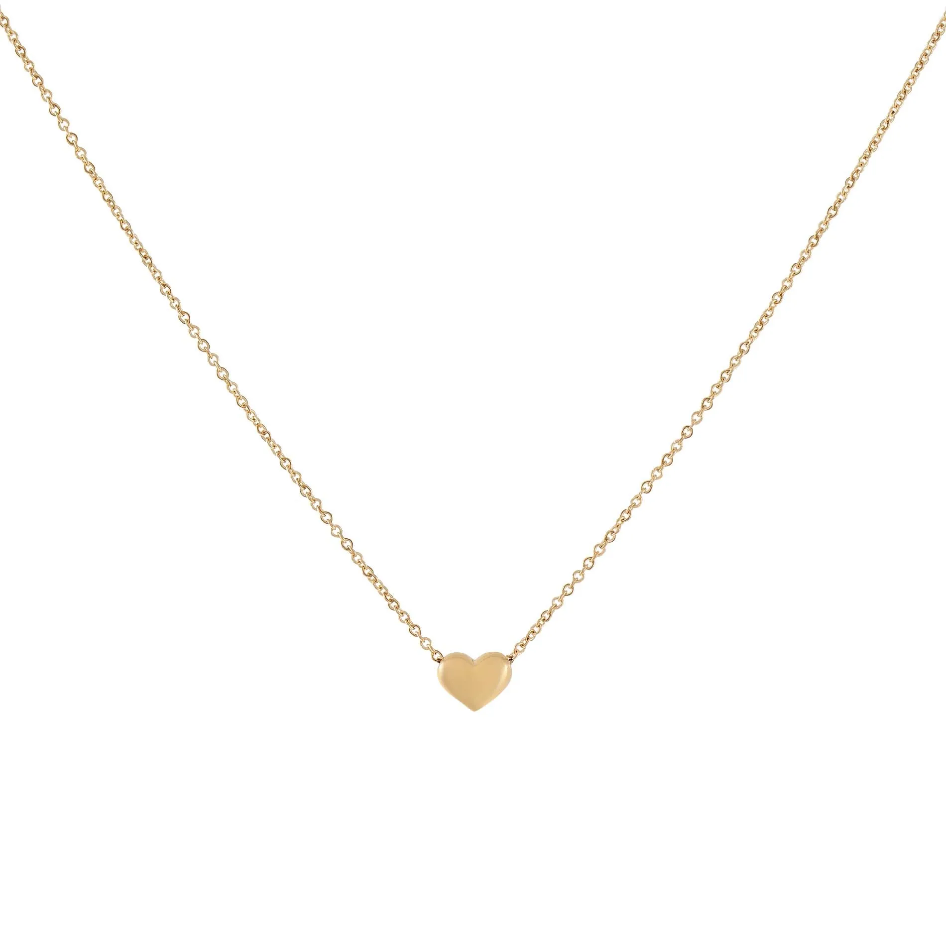 Puff Heart Necklace 14K