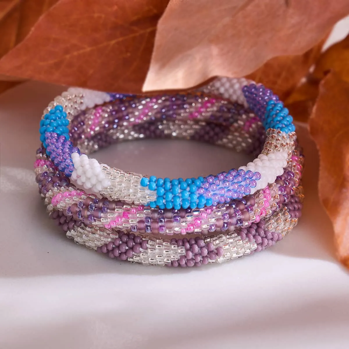 Purple Emperor | Himalayan Glass Bead Bracelet