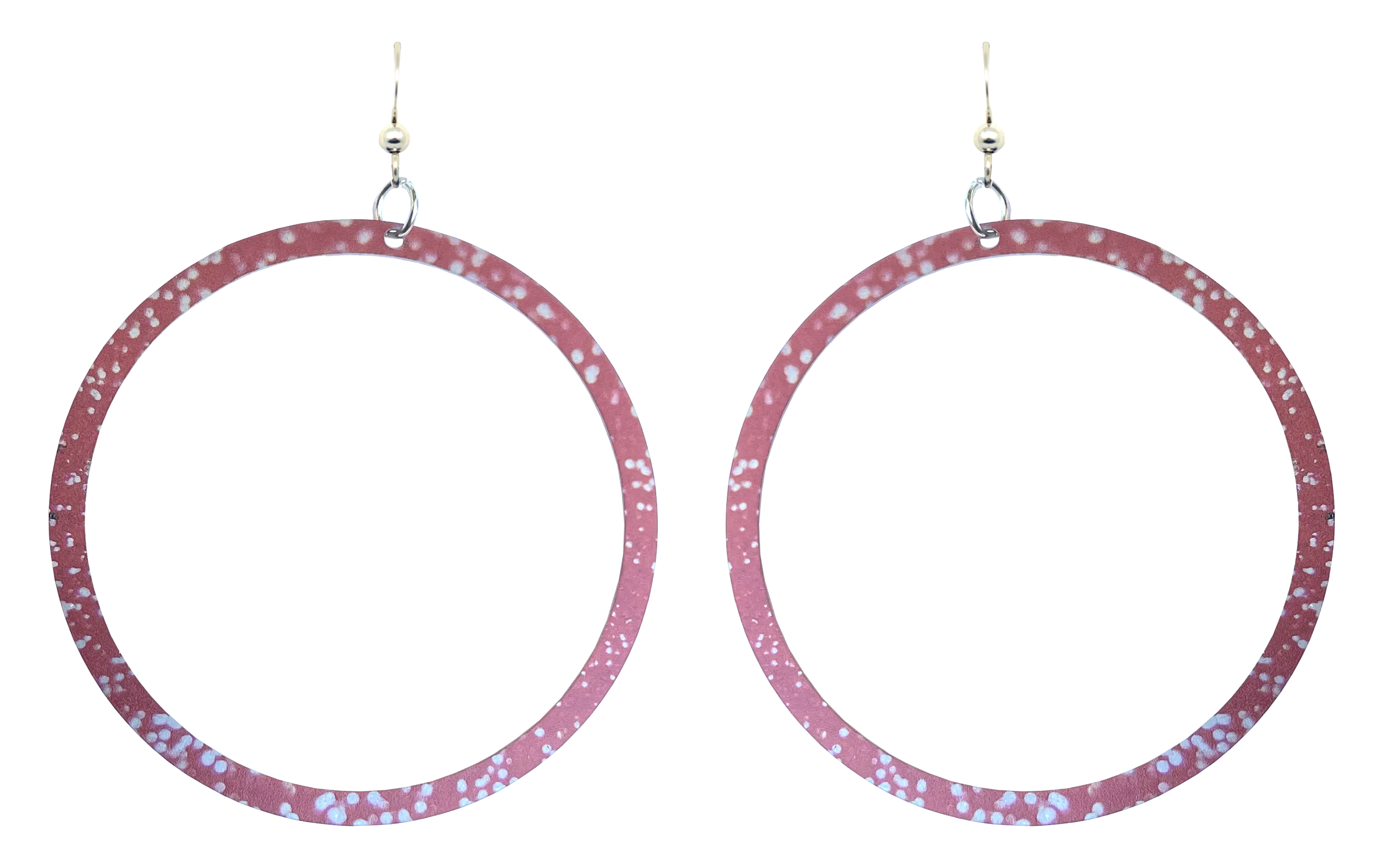 Red Glitter Hoop Earrings by d'ears, sterling silver earwires