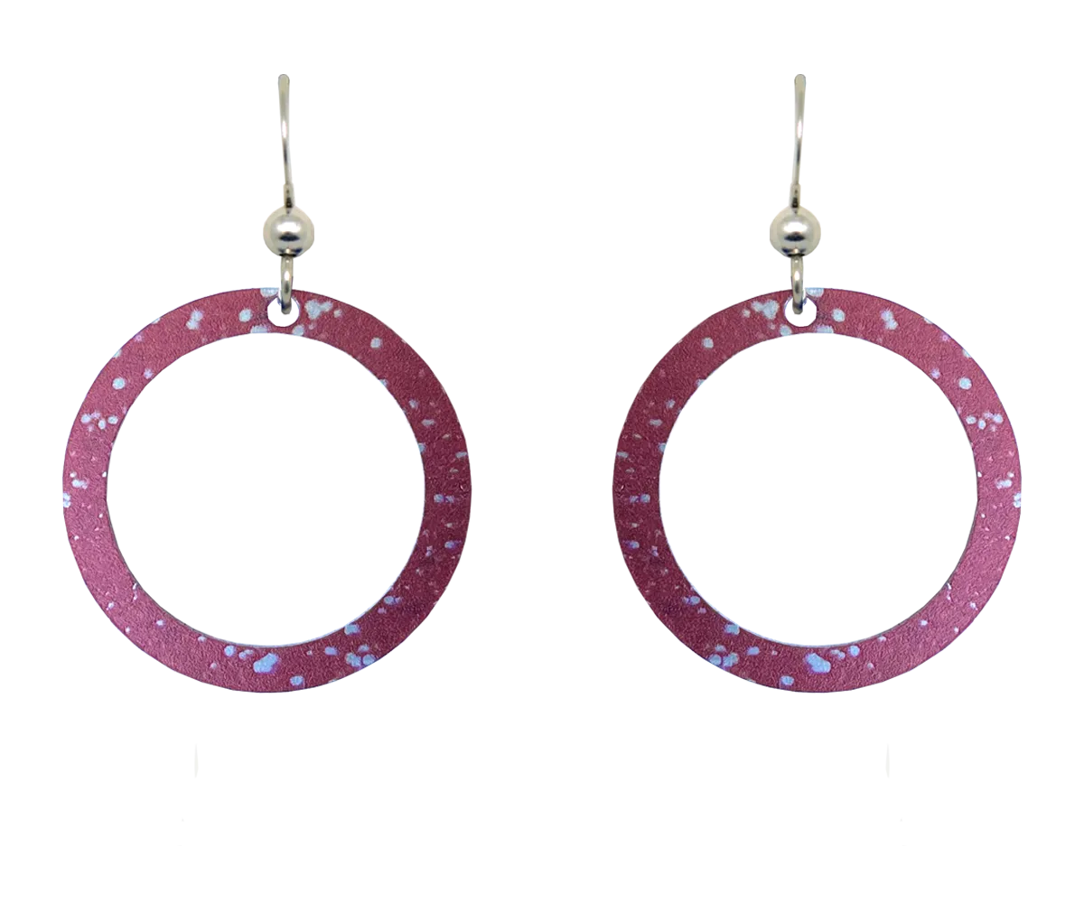 Red Glitter Hoop Earrings by d'ears, sterling silver earwires